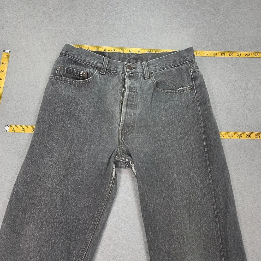 Vintage 90s Levis 501 Jeans Mens Gray Straight Altered Made USA‎ Fits 30x30
